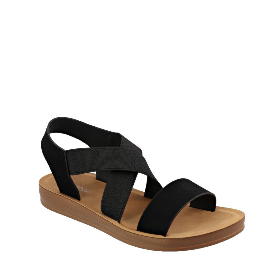 Elastic Strap Comfy Sandal (BLACK)