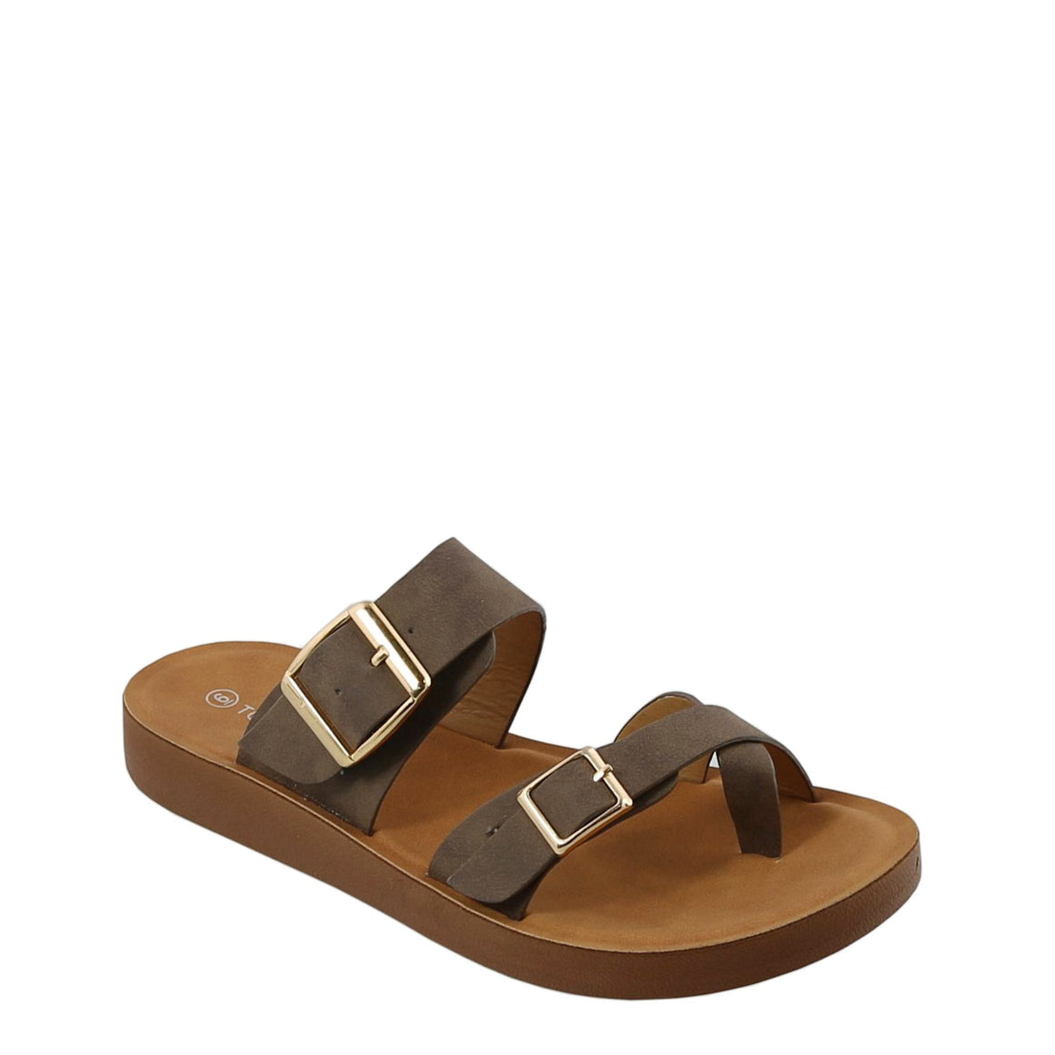 2Buckle Slip On Comfy Sandal (MOCHA)