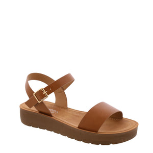 Platform Flat Sandal (TAN)