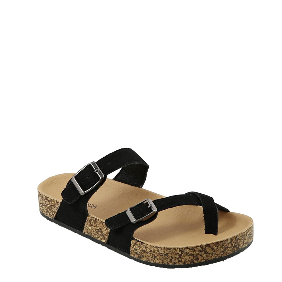 2Buckle Slip On Sandal (BLACK)