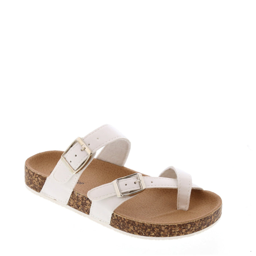 2Buckle Slip On Sandal (WHITE-PU)