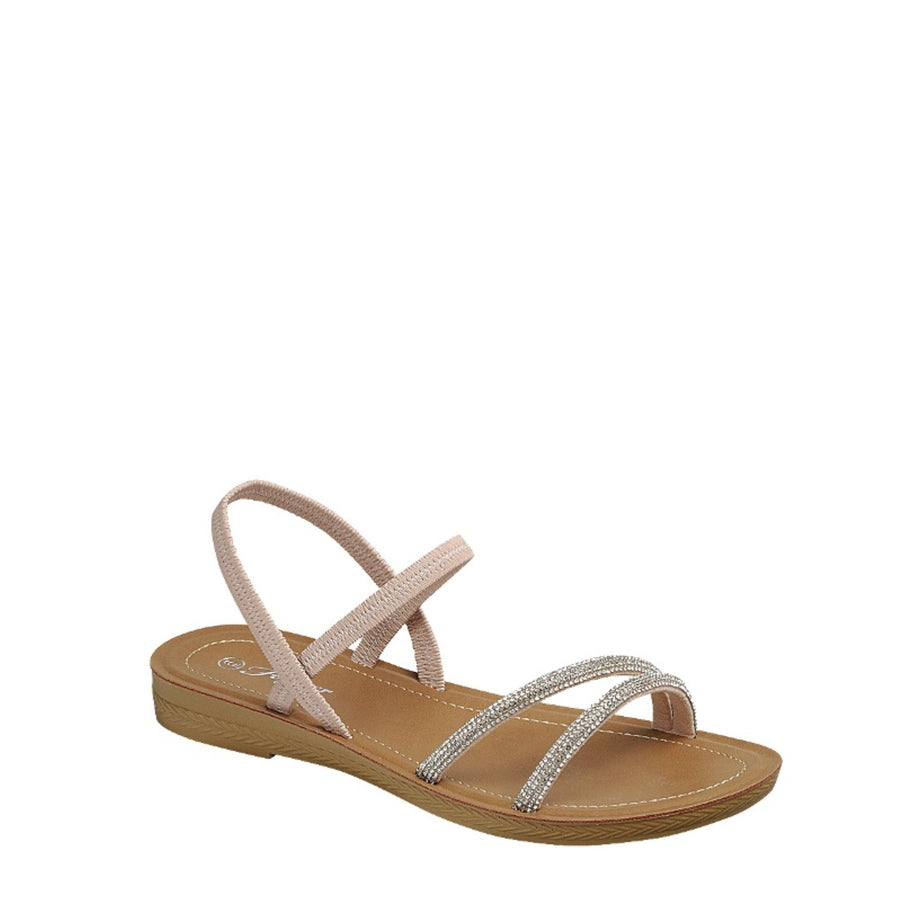 Gem Stone Slim Strap Sandal (PINK)