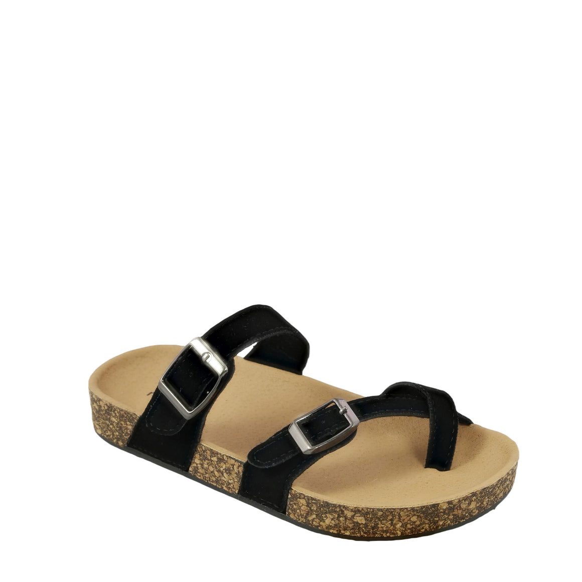 2Buckle Slip On Kids Sandal (BLACK)