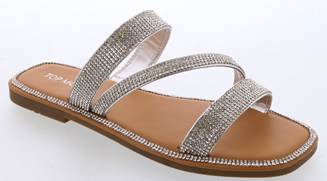 Cross Rhinestone Strap Slide (SILVER)