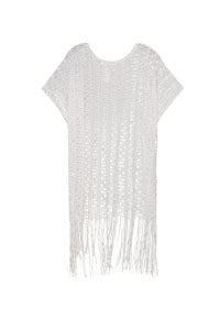 Weaved Cover-Up w/ Fringe (WHITE)