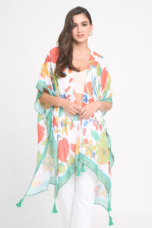 Floral Print Kimono (GREEN)