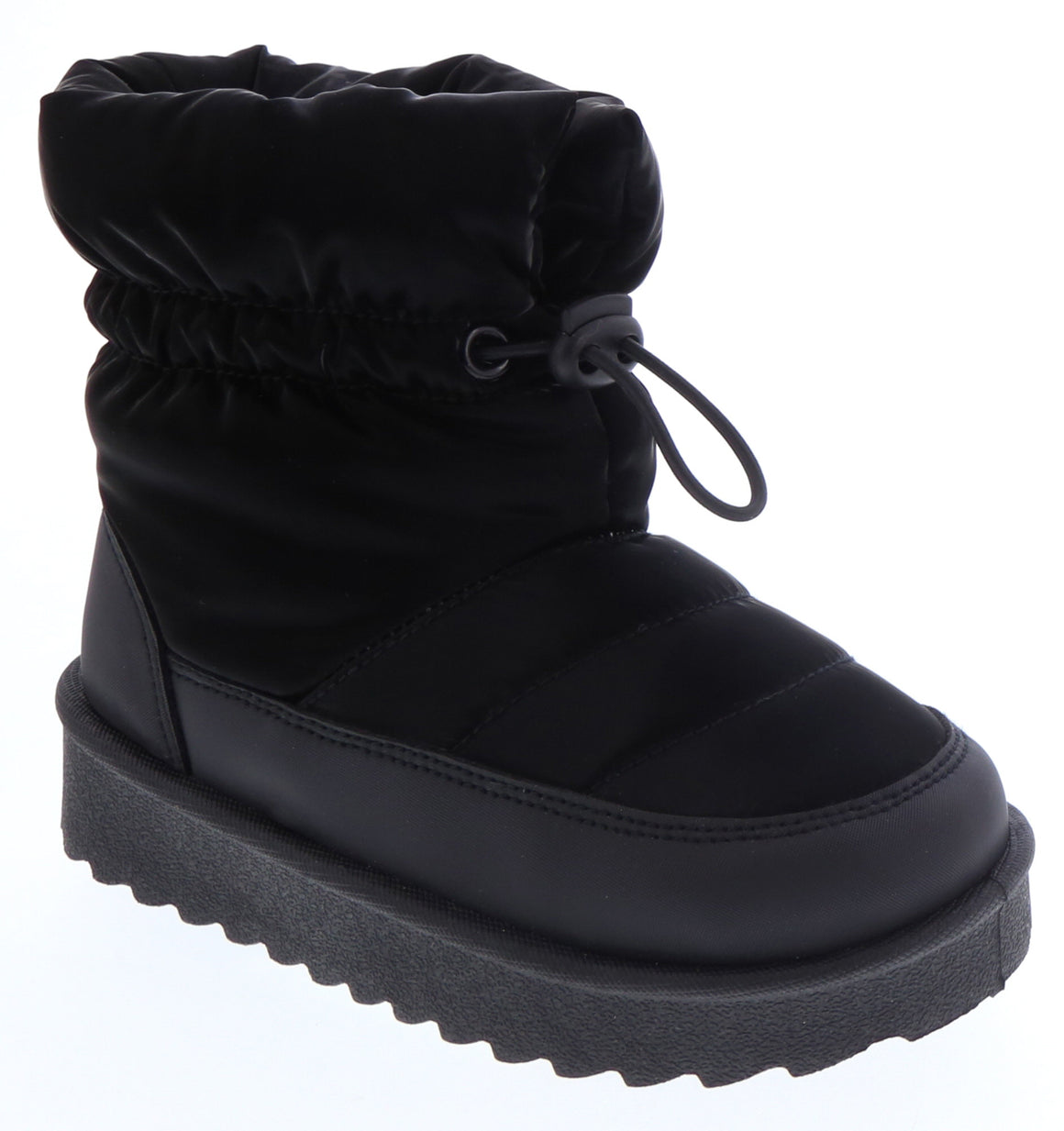 Drawstring Nylon Toddler Snow Boot (BLACK)