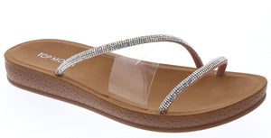 Rhinestone and Clear Strap Sandal (MULTI-SU)