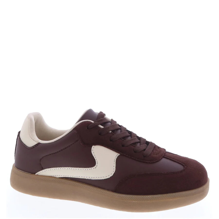 Color Block Lace-Up Sneaker (BROWN)
