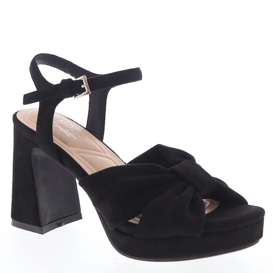 Suede Straps Buckled Platform Dress Shoe (BLACK)