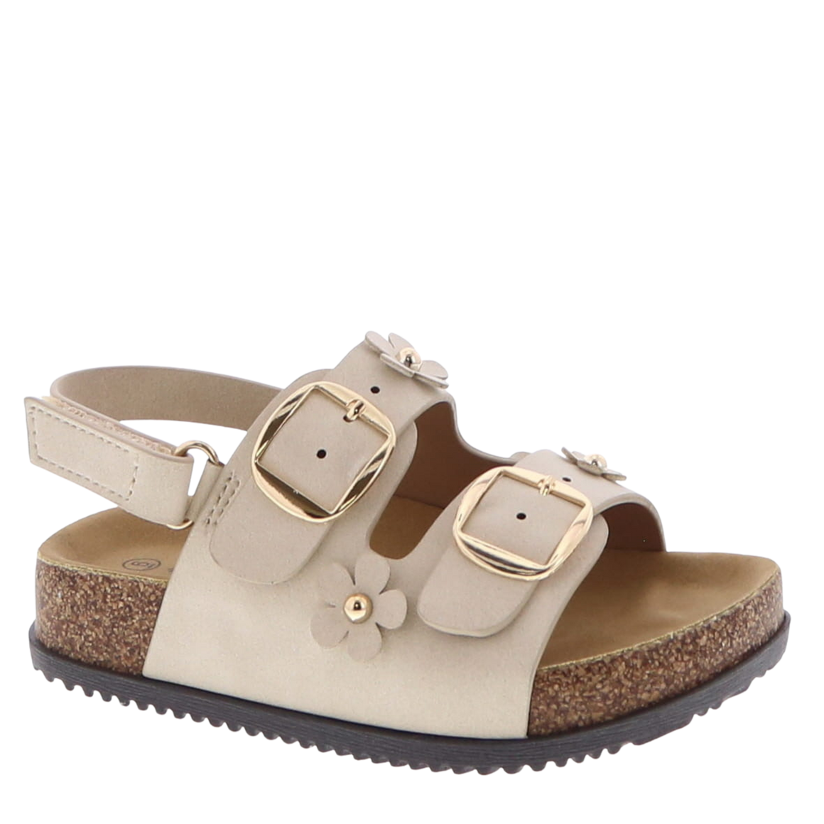 2Buckle Flower Charm Toddler Sandal (BEIGE)
