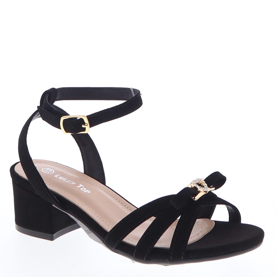 Heart Bow Kids Dress Sandal (BLACK)
