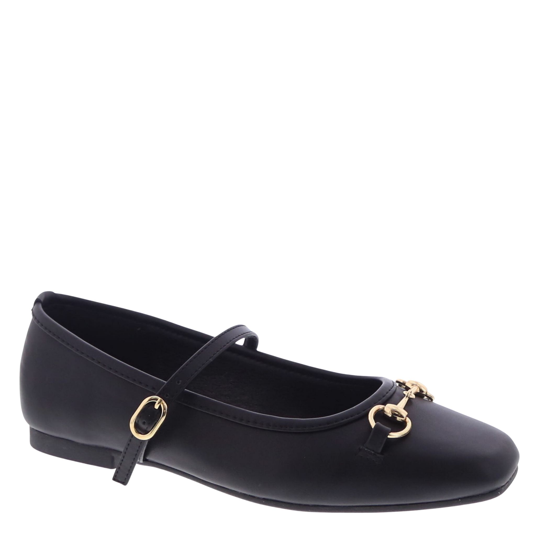 Horse Bit Mary Jane Flat (BLACK)