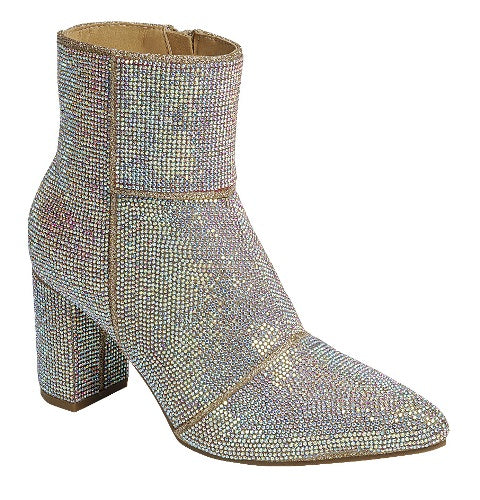 Glam Rhinestone Pointed Bootie (CHAMPAGNE)