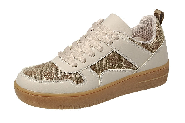 Color Block Lace-Up Sneaker (PRINT/TAUPE)