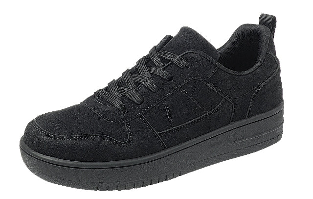 Suede Lace-Up Sneaker (BLACK)