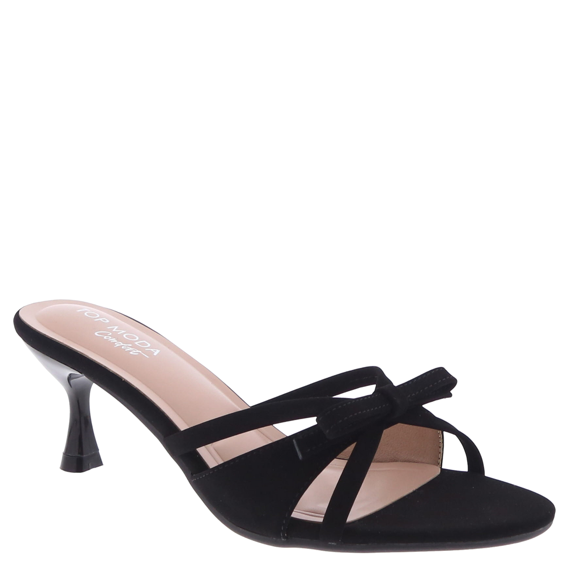 Elegant Bow Slip-On Kitten Heel (BLACK)