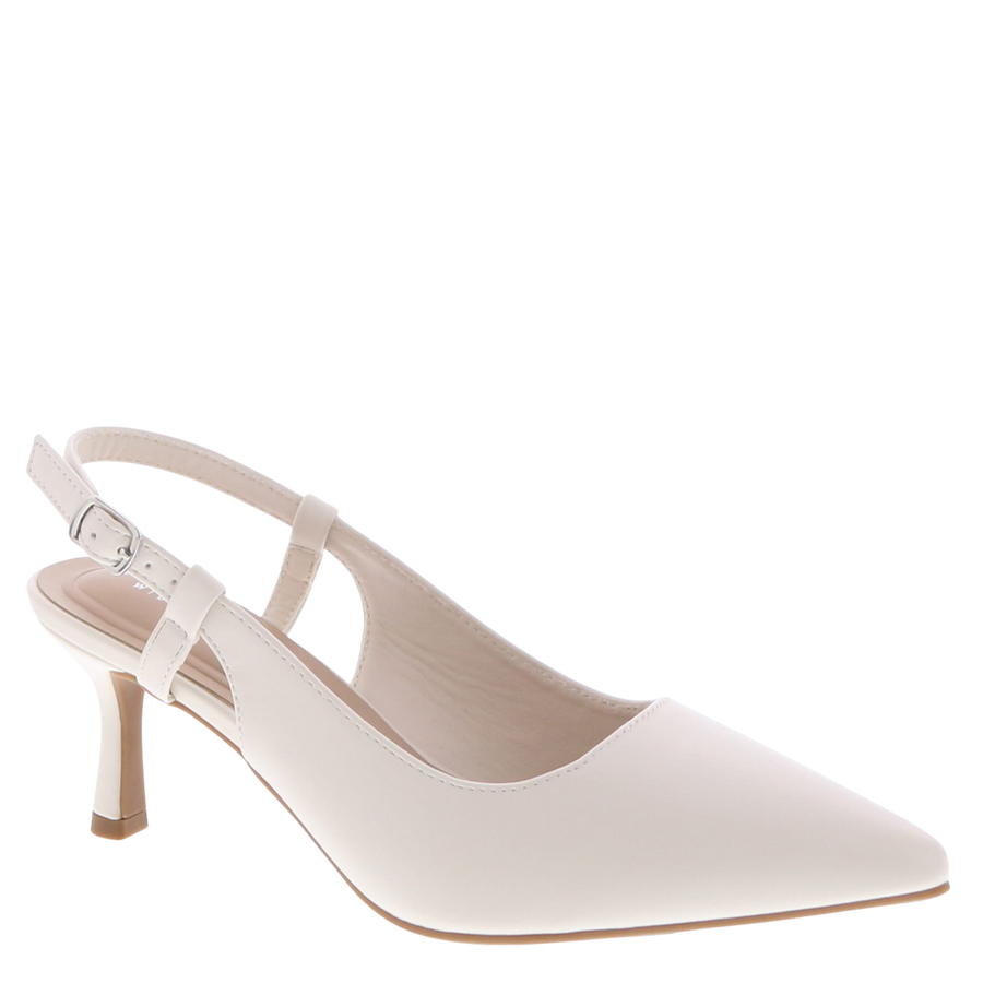 Wide-fit Slingback Kitten Heel Pump (IVORY)