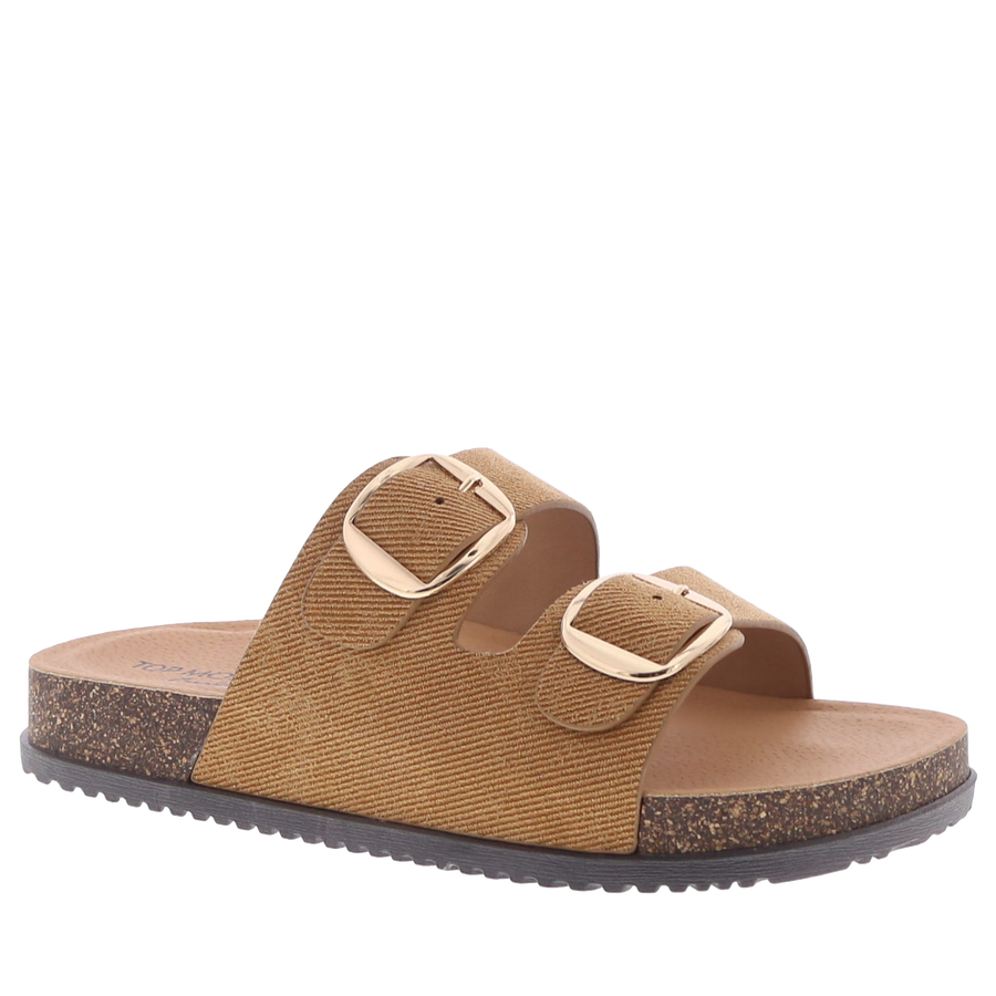 2Buckle Casual Denim Sandal (TAN DENIM)