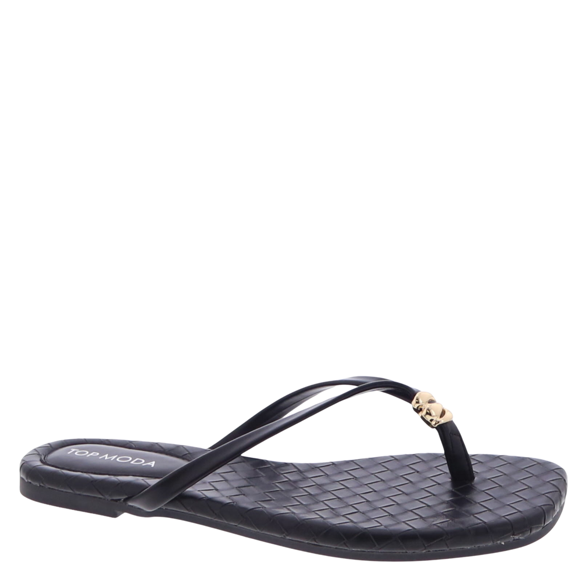 Woven Sole Flip-Flop Sandal (BLACK)