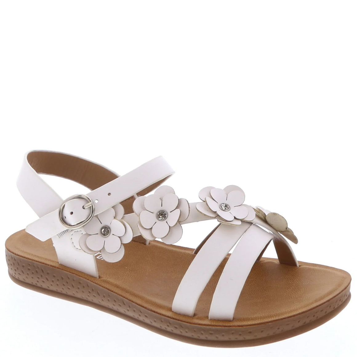 Strappy 3D Flower Kids Sandal (WHITE)