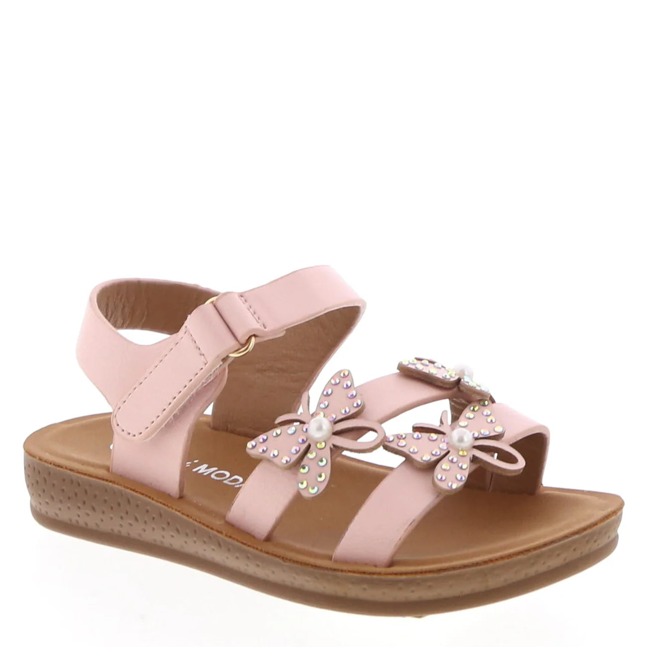 3Pearl Butterfly Velcro Toddler Sandal (PINK)