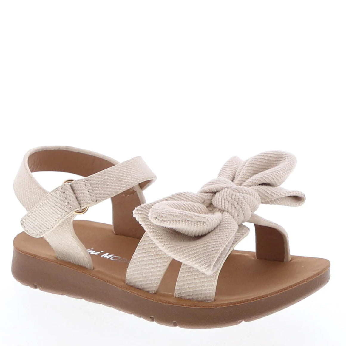 Bow Cut Out Platform Toddler Sandal (IVORY DENIM)