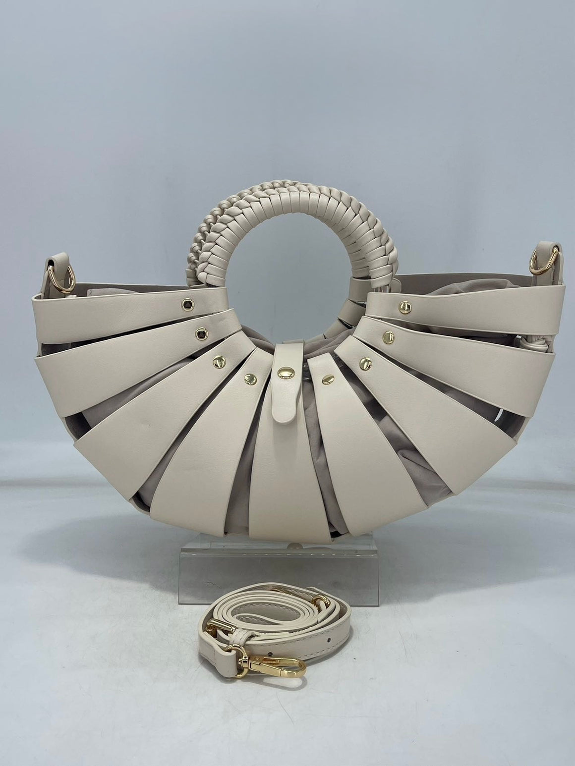 Basket Style Handle Bag (BEIGE)