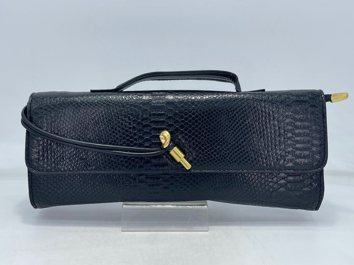 Python Elongated Evening Bag (BLACK)