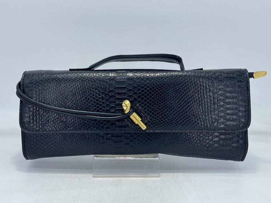 Python Elongated Evening Bag (BLACK)