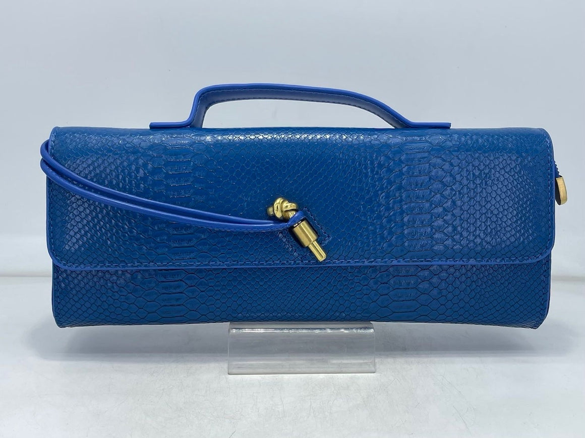 Python Elongated Evening Bag (BLUE)