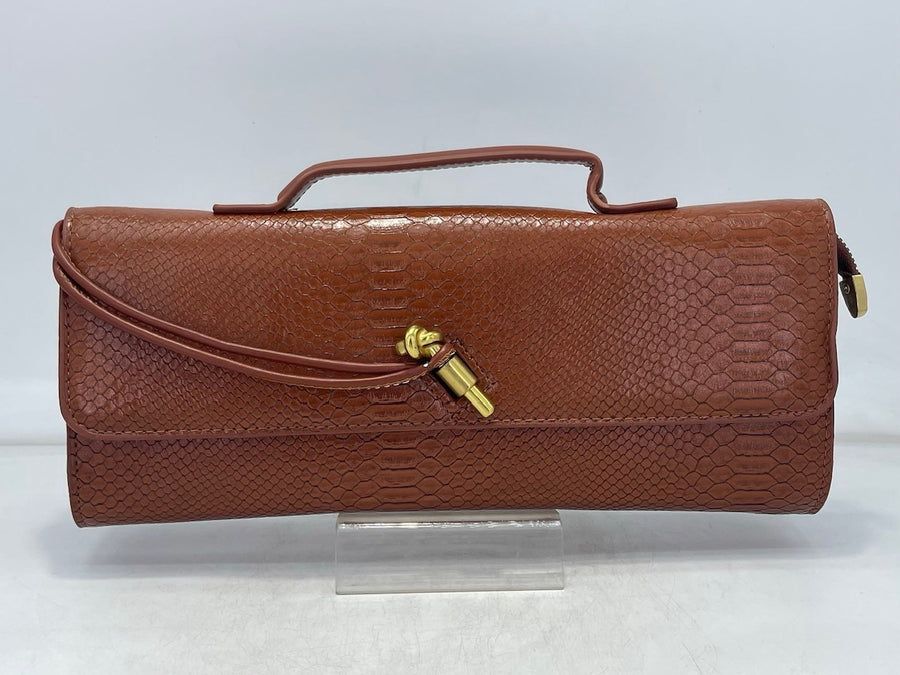 Python Elongated Evening Bag (BROWN)