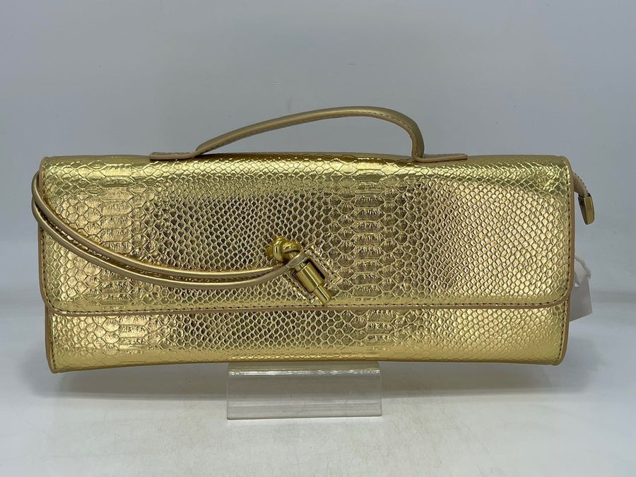 Python Elongated Evening Bag (GOLD)