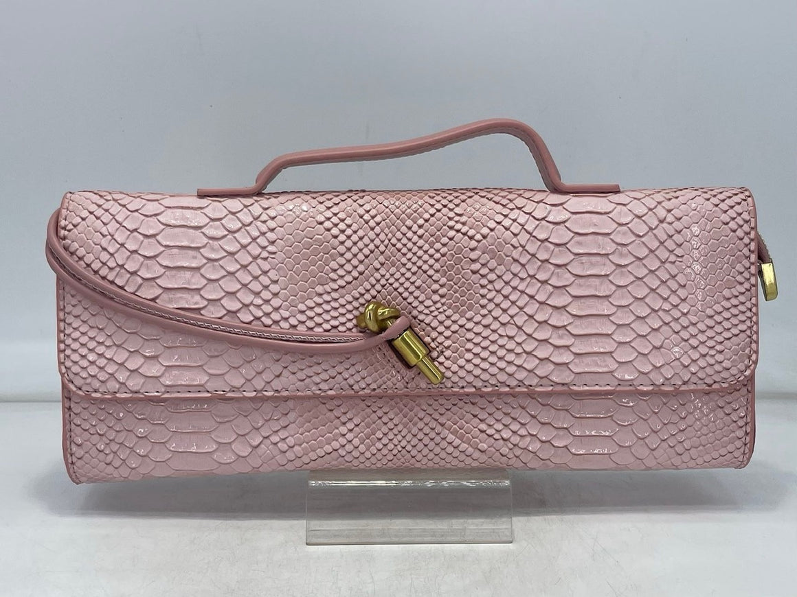 Python Elongated Evening Bag (PINK)