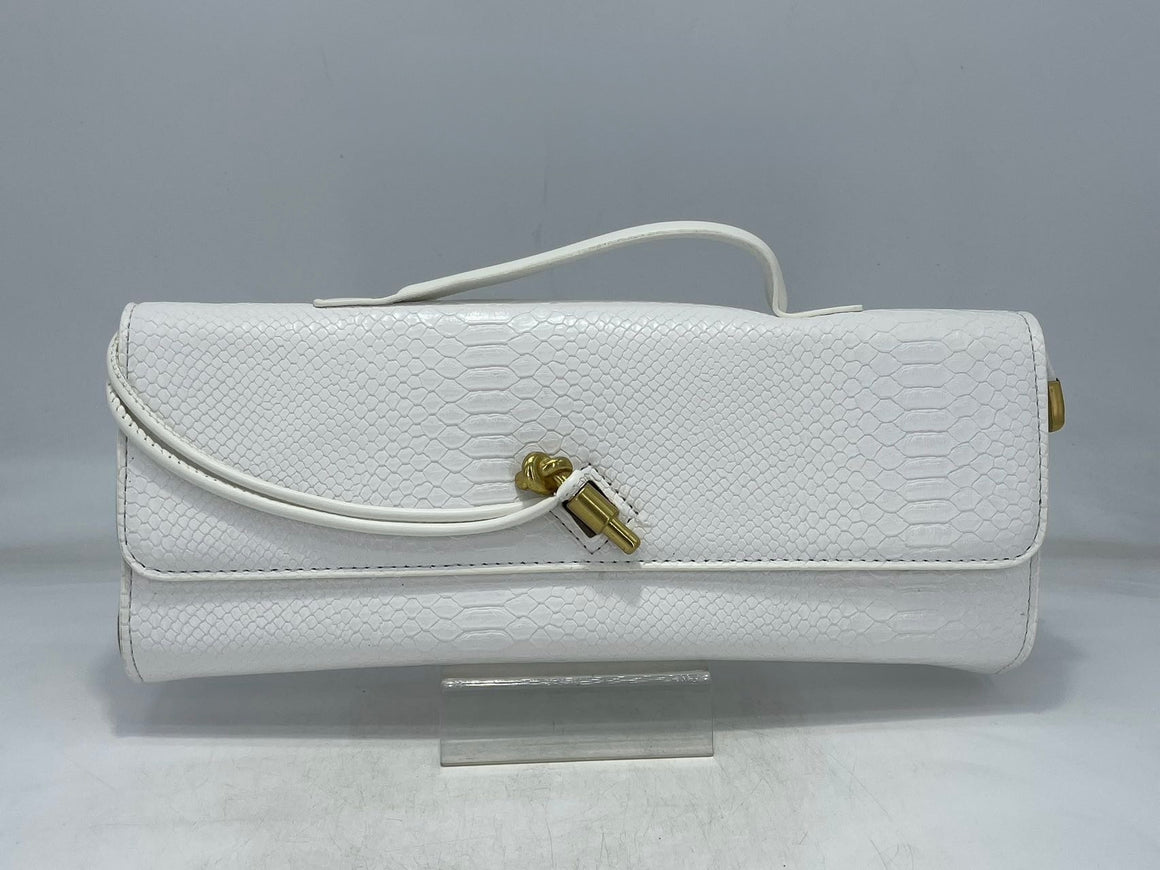 Python Elongated Evening Bag (WHITE)