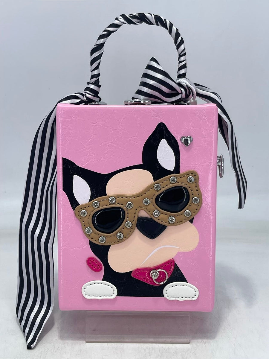 Pug w/Sunnies Box Bag (PINK)