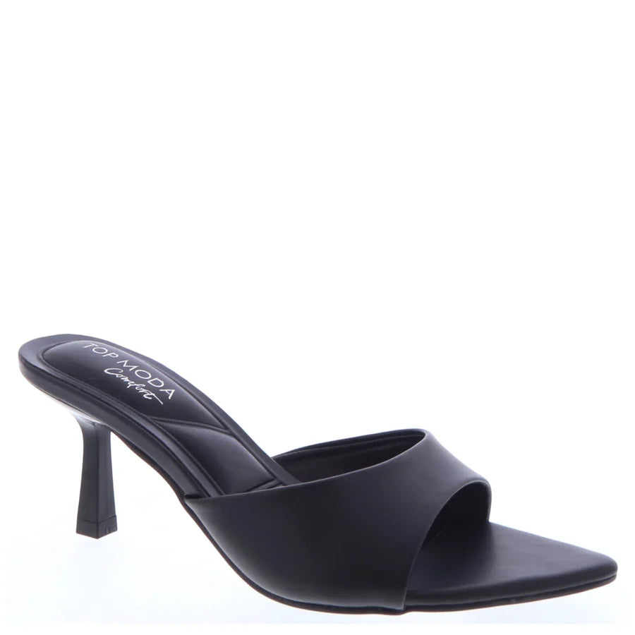 Pointed Kitten Heel Sandal (BLACK)