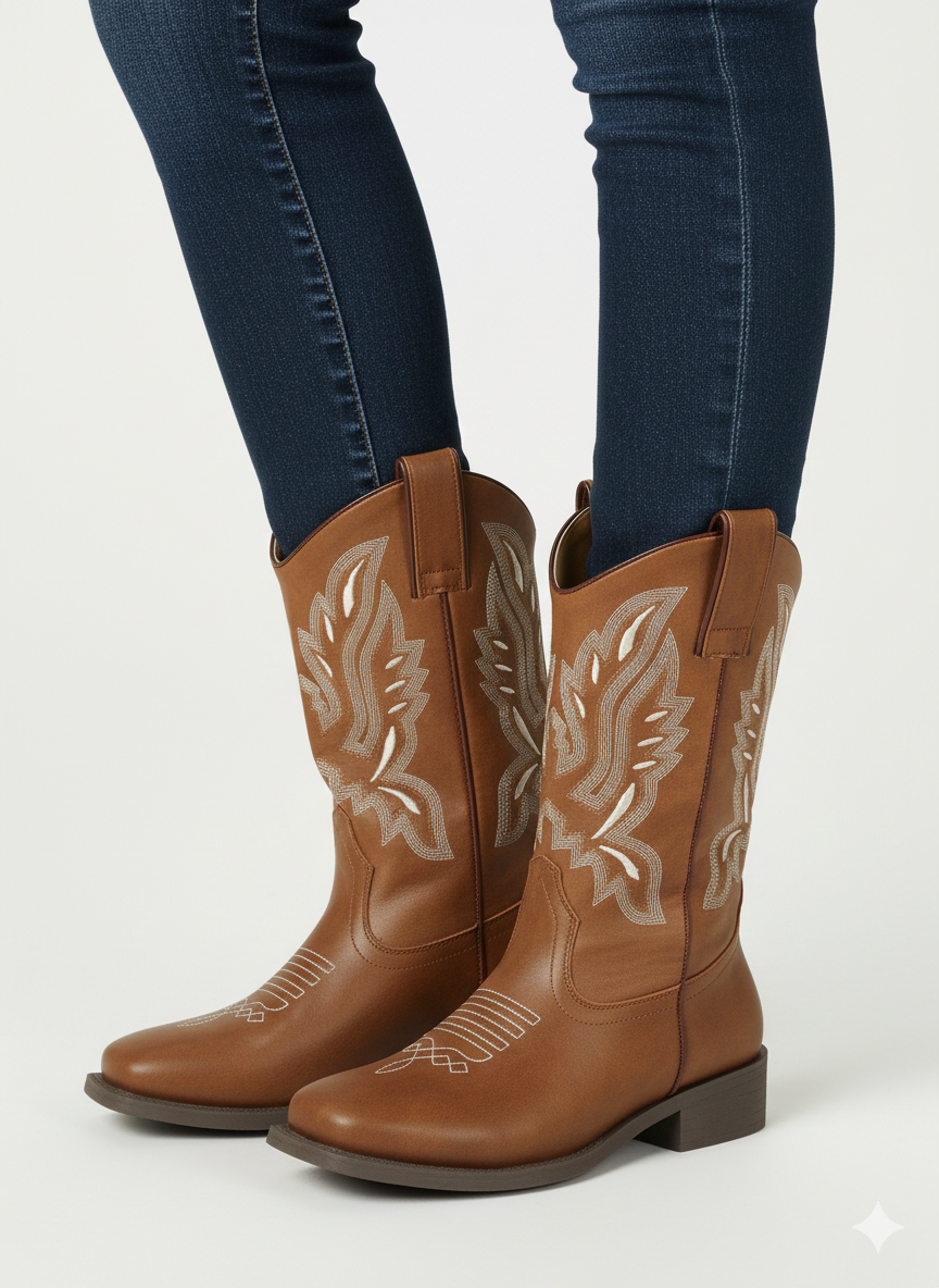 Classic Stitched Western Boot (TAN)