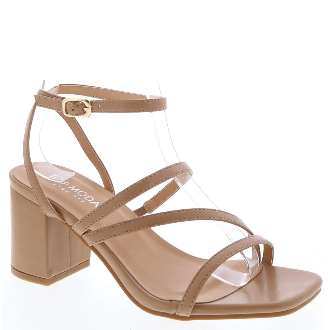 3Strap Wide-Fit Dressy Sandal (CAMEL)