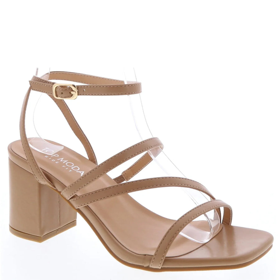 3Strap Wide-Fit Dressy Sandal (CAMEL)