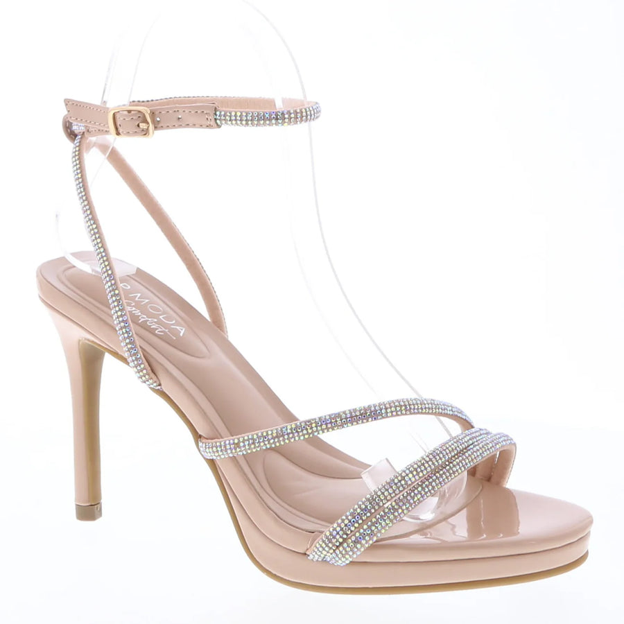 Rhinestone Rope Strap Comfort Dress Shoe (NUDE)