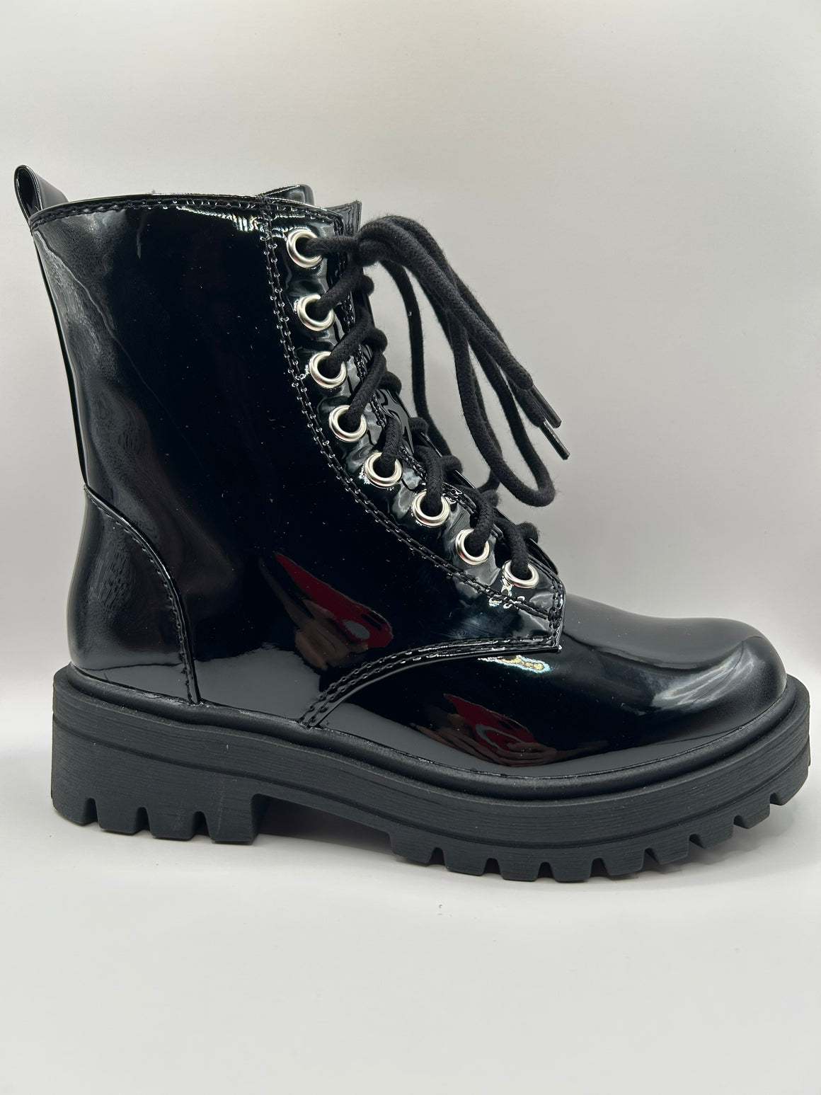 Classic Combat Boot (BLACK PATENT)