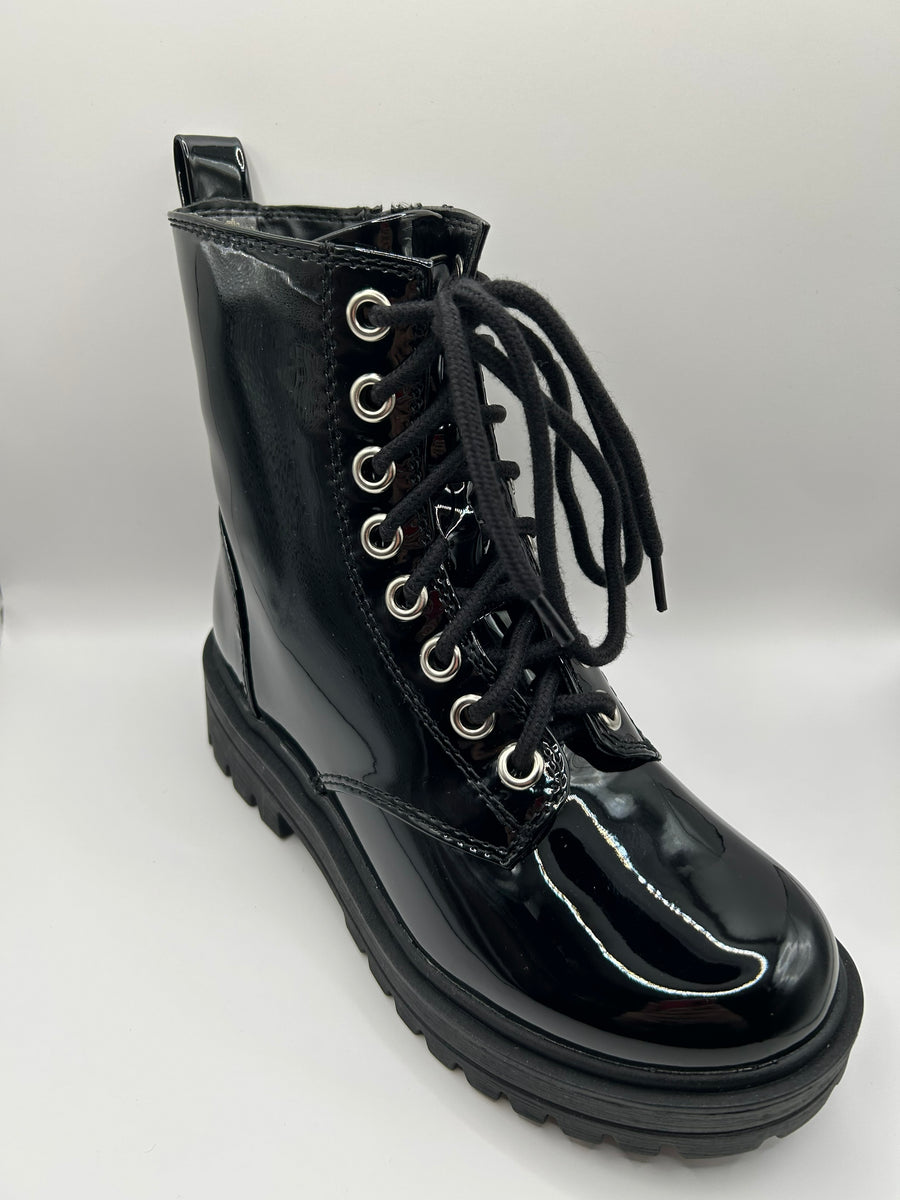 Classic Combat Boot (BLACK PATENT)