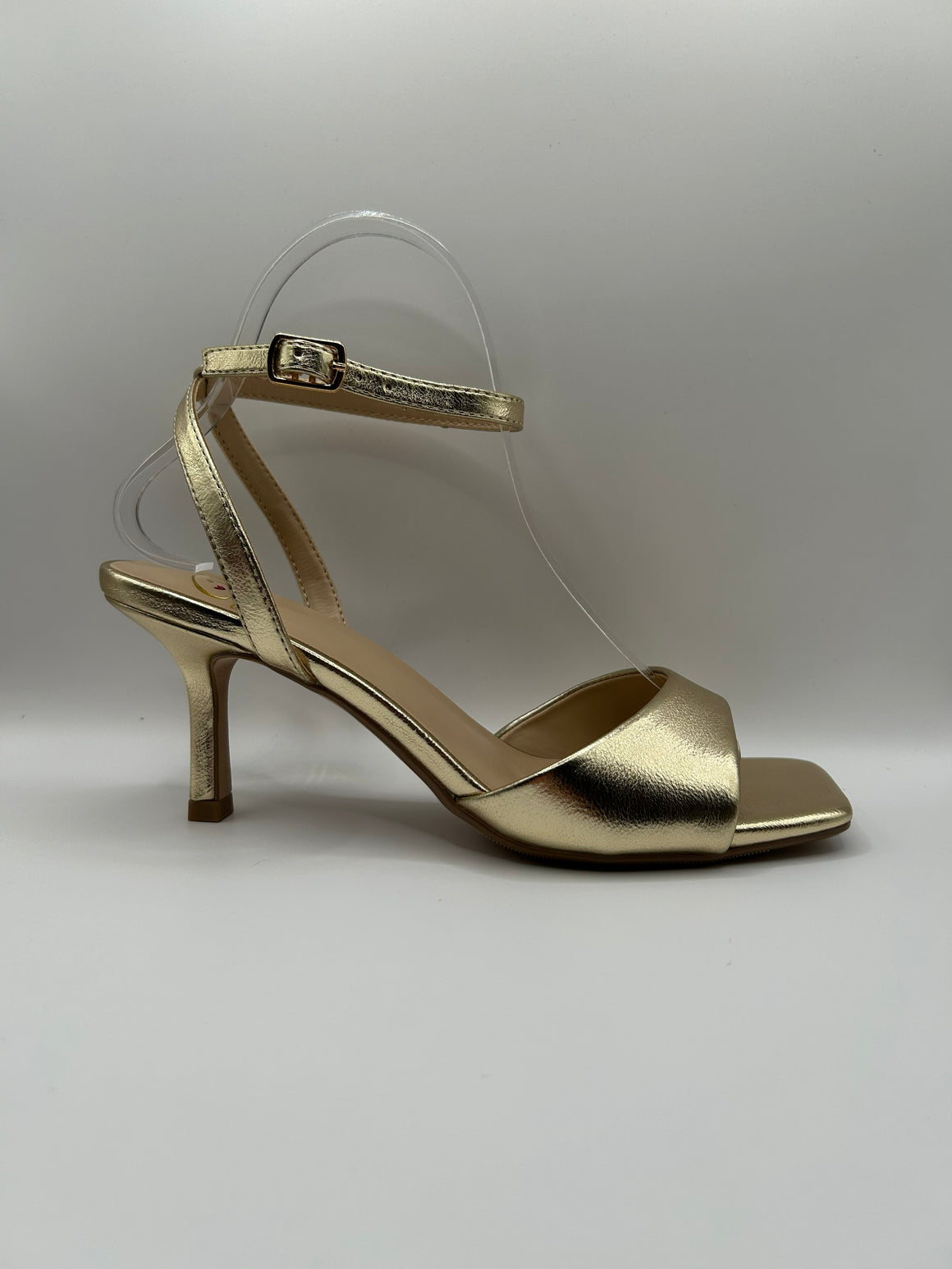 Classic Ankle Strap Mid Dress Heel (GOLD)