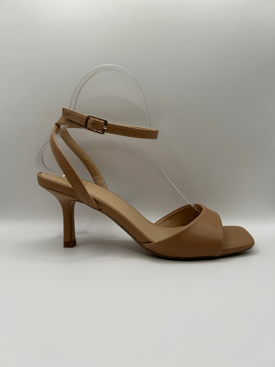 Classic Ankle Strap Mid Dress Heel (NATURAL)