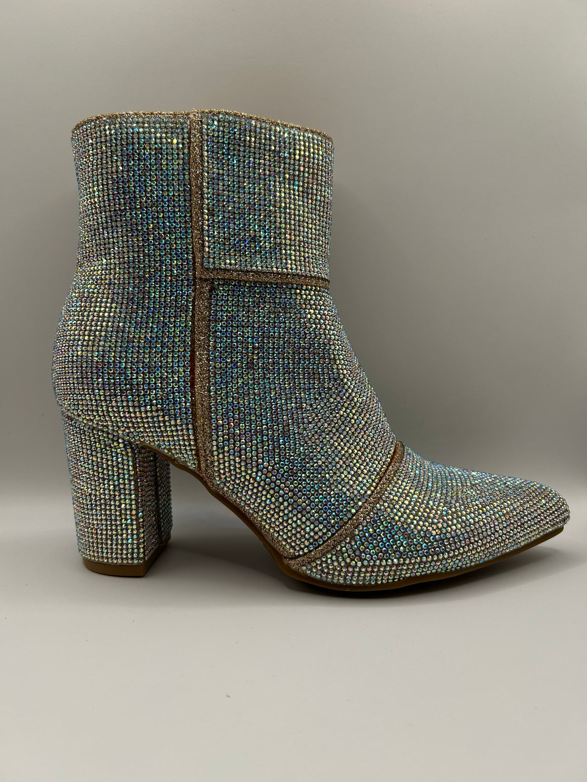 Glam Rhinestone Pointed Bootie (CHAMPAGNE)