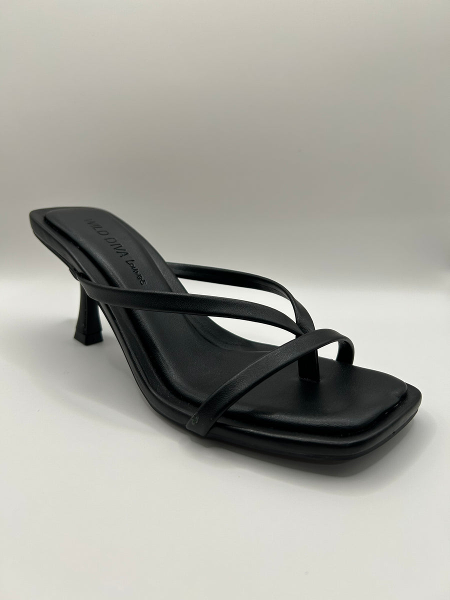 Strappy Flip-Flop Dress Sandal (BLACK)