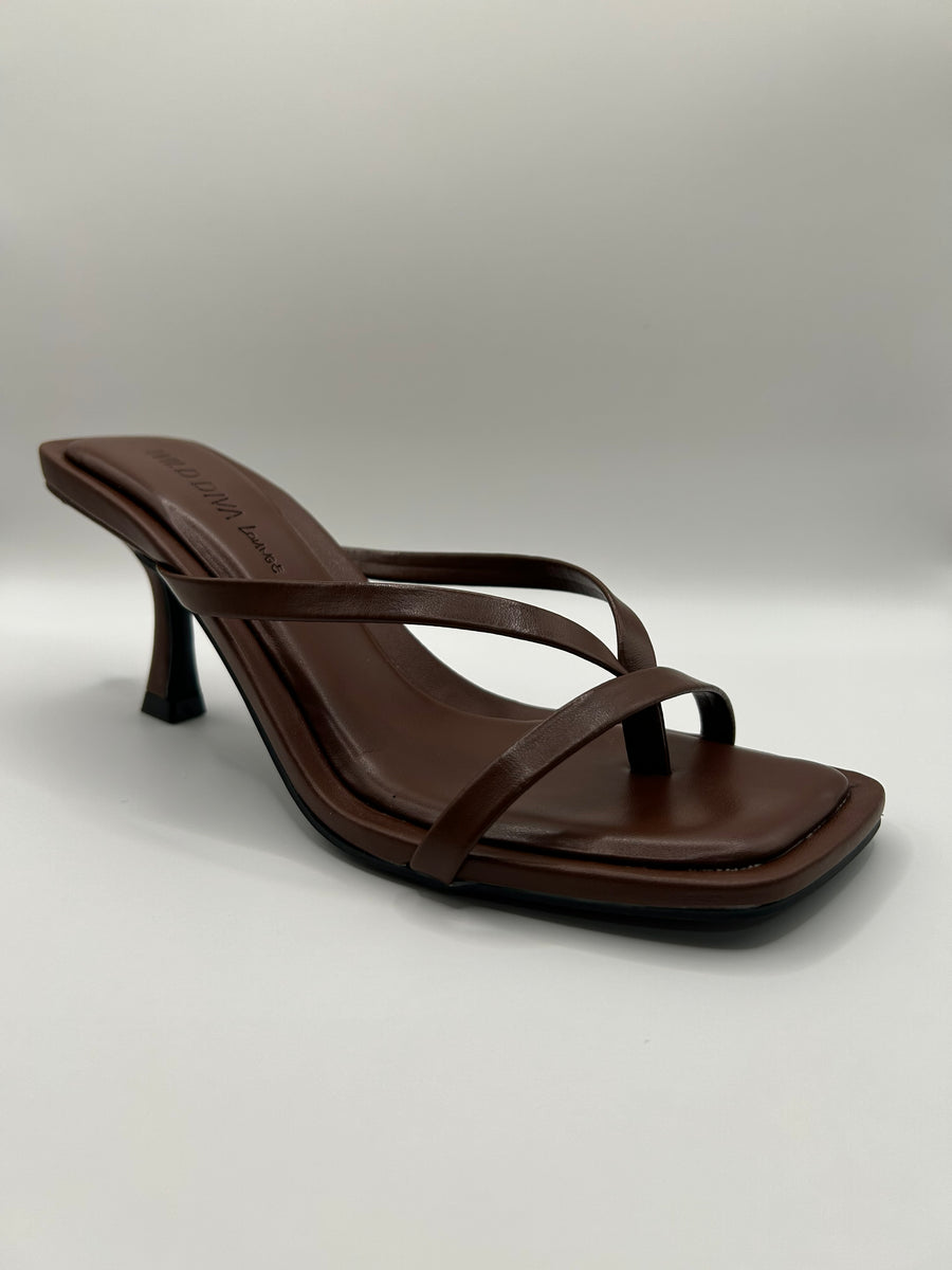 Strappy Flip-Flop Dress Sandal (BROWN)