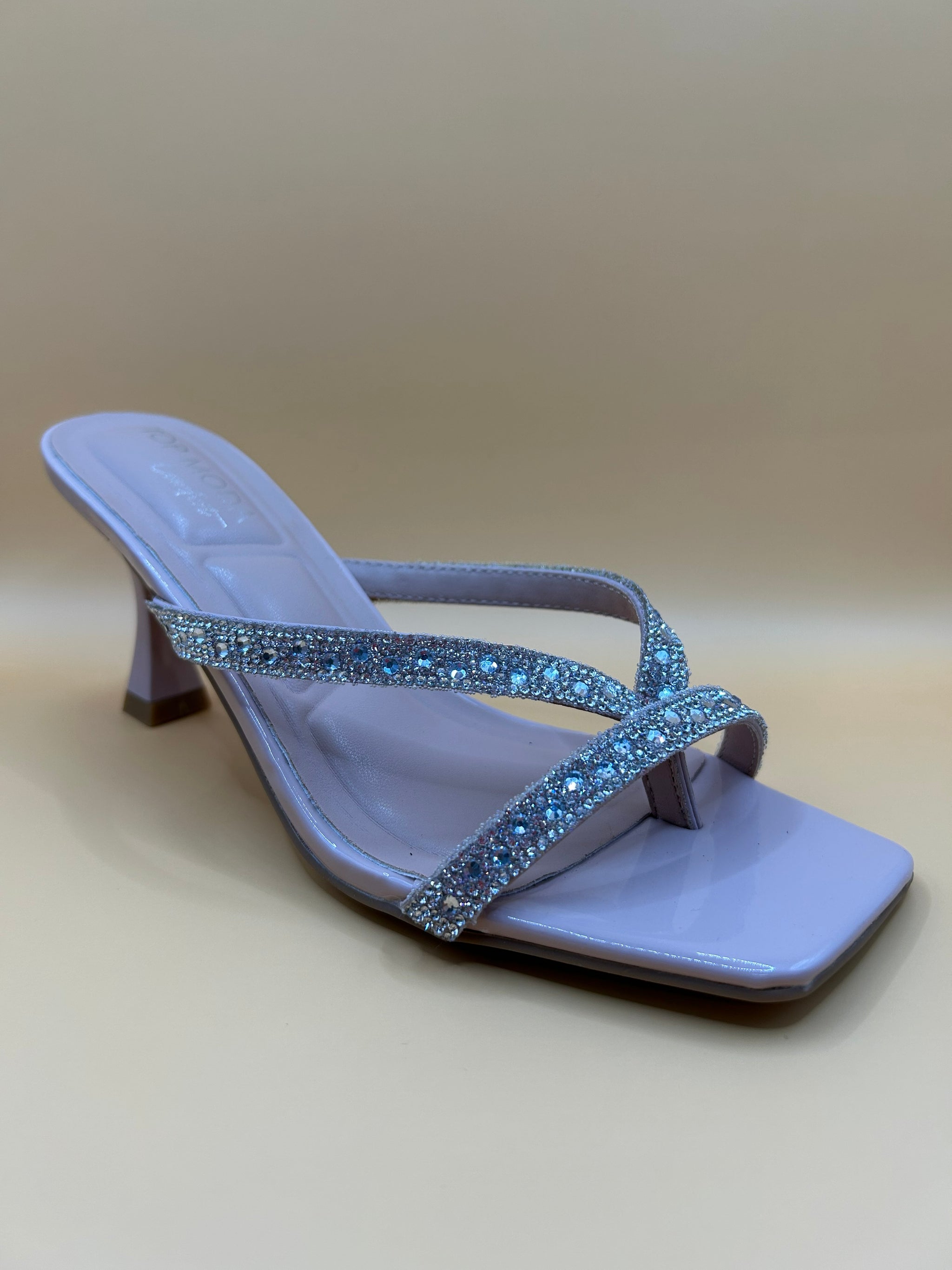 Gemstone Strap Flip-Flop Dress Shoe (NUDE)