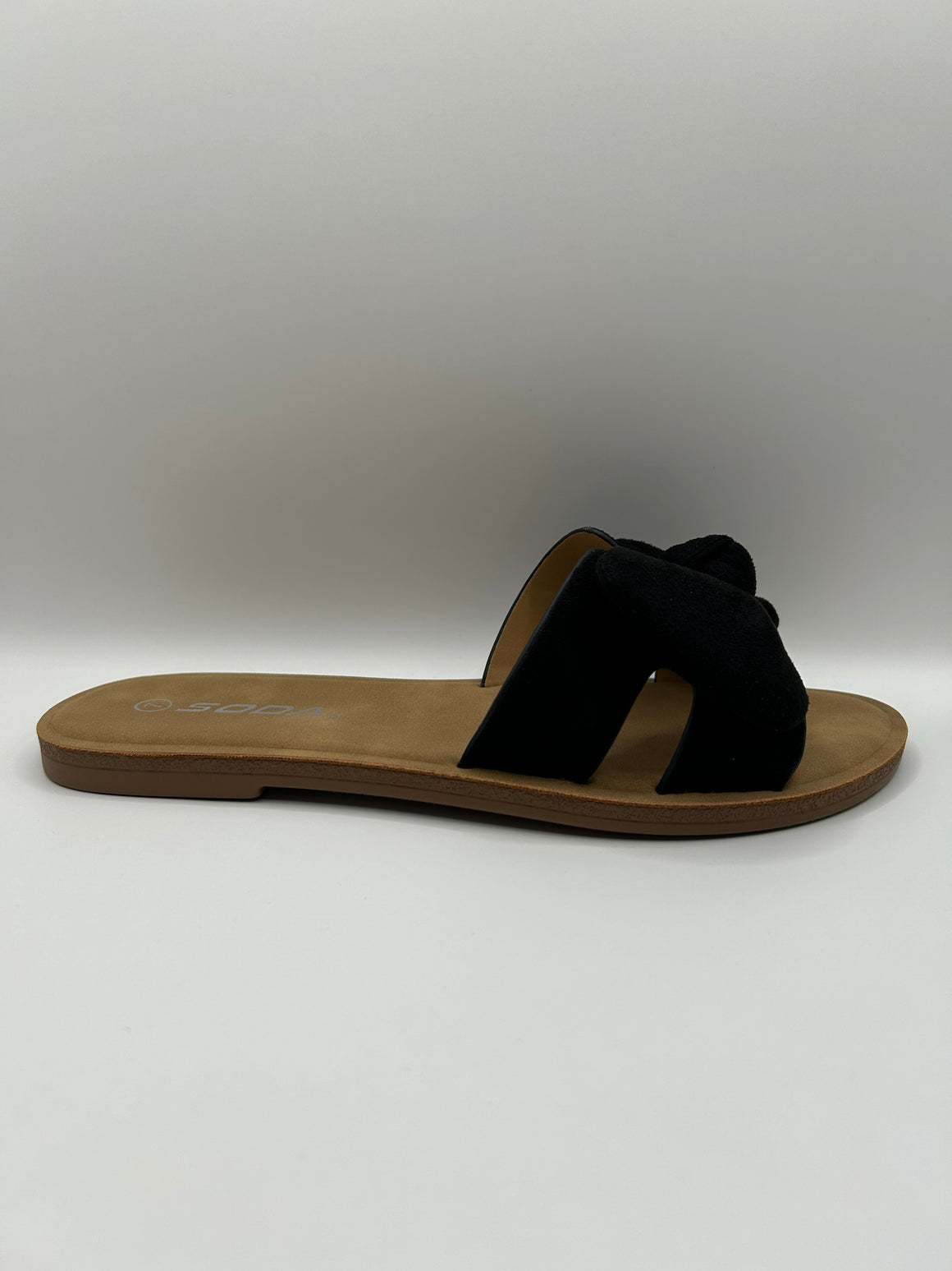 Bow Cut Out Slip-On Slide (BLACK)